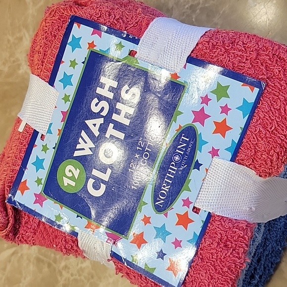 Northpoint Colorful 12x12 Wash Cloths, 12-pak - Picture 2 of 7